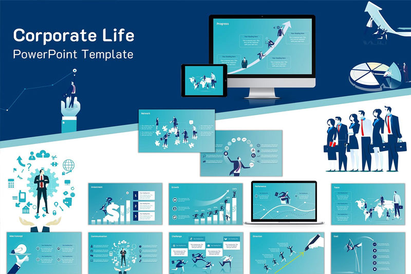 Corporate Sales Management Powerpoint Template - Desainae.com