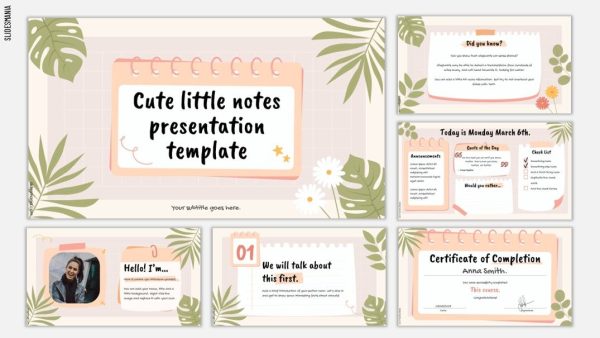 Cute Little Notes, free slides theme. - desainae.com