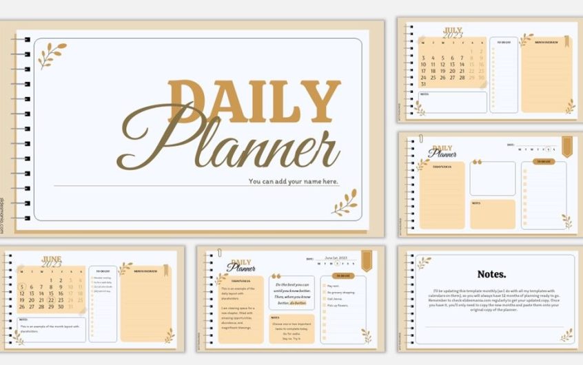 Daily and monthly planner free template. – Desainae.com